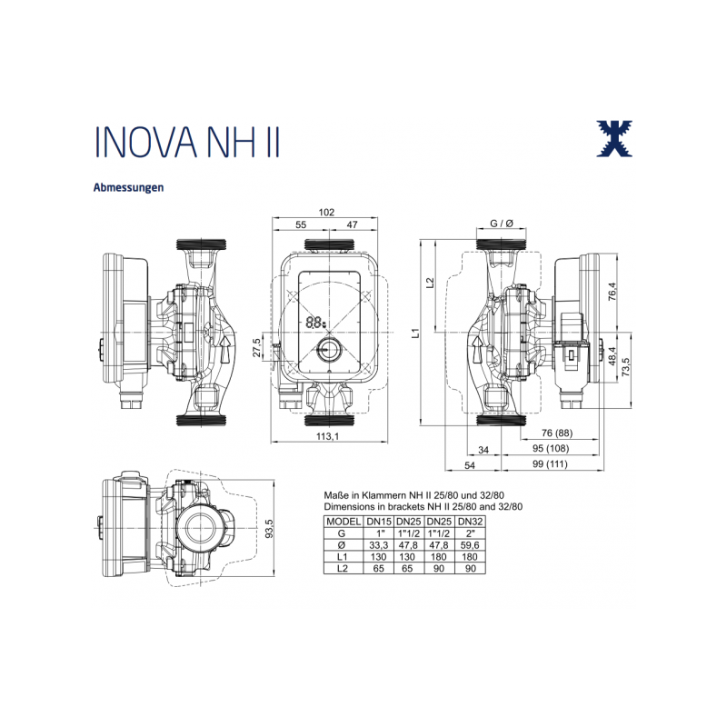 Pompa obiegowa do grzania wody basenowej  Speck INOVA NH 25/60